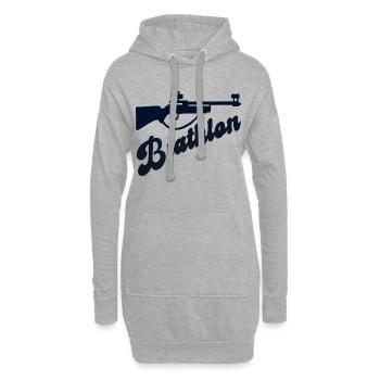 Biathlon des sports d’hiver - Sweat-shirt à capuche long Femme - gris chiné - Devant