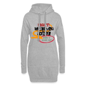 COMBATTEZ ! N’abandonne pas - Citation de motivation - Mentalité - Sweat-shirt à capuche long Femme - gris chiné - Devant
