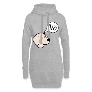 Pas de chiens - Sweat-shirt à capuche long Femme - gris chiné - Devant