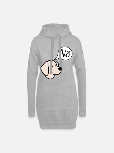 Pas de chiens - Sweat-shirt à capuche long Femme - gris chiné