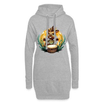 Héros Tambour Poulain tribal - Sweat-shirt à capuche long Femme - gris chiné - Devant