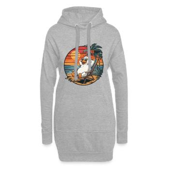 Oie drôle sur la plage Coucher de soleil des vacances d’été - Sweat-shirt à capuche long Femme - gris chiné - Devant