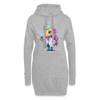 Einhorn-Wissenschaftler im Labor - Hoodie-Kleid - Grau meliert - Vorne