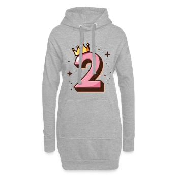 2. Geburtstag Kleine Prinzessin Krone - Hoodie-Kleid - Grau meliert - Vorne