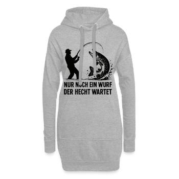 Un piquet, attendant un lancer, cadeau pour pêcheur - Sweat-shirt à capuche long Femme - gris chiné - Devant