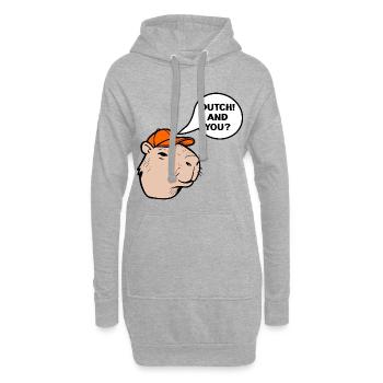 Niederländische Kapybara - Hoodie-Kleid - Grau meliert - Vorne