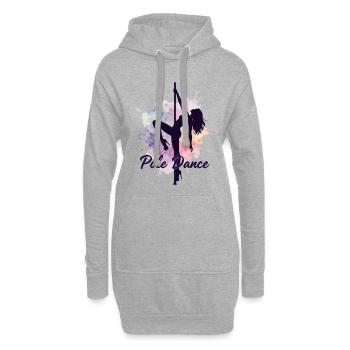Pole Dance Poledancerinnen Aquarell stark Geschenk - Hoodie-Kleid - Grau meliert - Vorne