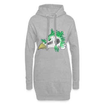 Crâne de Cristal - Oiseau (par Leni Riosa) - Sweat-shirt à capuche long Femme - gris chiné - Devant