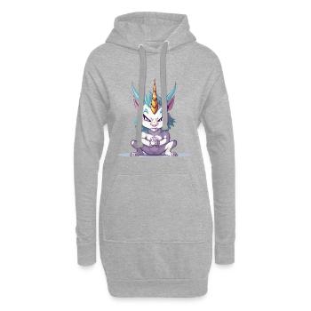 WütendesEinhorn - Hoodie-Kleid - Grau meliert - Vorne
