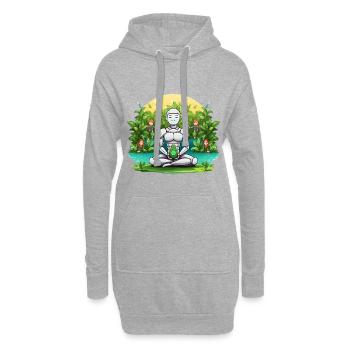 Roboten-Meditation im Dschungel - Hoodie-Kleid - Grau meliert - Vorne
