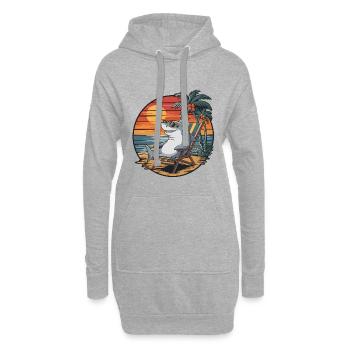 Lustiger Hai am Strand Sommerurlaub Sonnenuntergang - Hoodie-Kleid - Grau meliert - Vorne