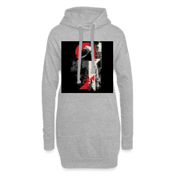 Geometrischer Schatten Hoodie - Hoodie-Kleid - Grau meliert - Vorne