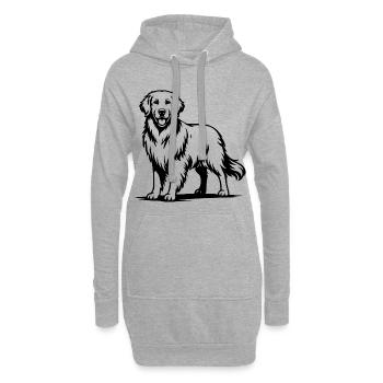 Golden Retriever mit stolzer Pose - Hoodie-Kleid - Grau meliert - Vorne