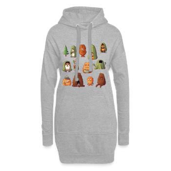 WaldYeti Kuschelwelten - Hoodie-Kleid - Grau meliert - Vorne