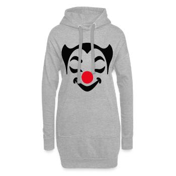 Fröhliches Clown Gesicht Karneval Fasnet Fasching - Hoodie-Kleid - Grau meliert - Vorne