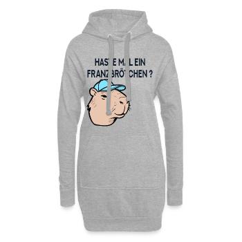 Franzbrötchen Hambourg Capybara - Sweat-shirt à capuche long Femme - gris chiné - Devant