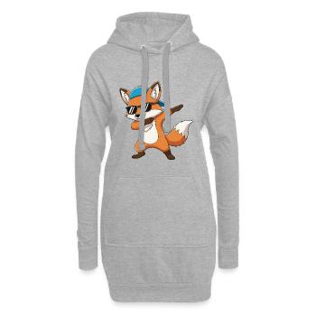 Dessins animés Cool Dab Fox Sunglasses - Sweat-shirt à capuche long Femme - gris chiné - Devant