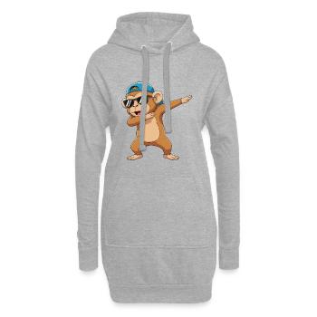 Cool Dabbing Monkey Sunglasses Cartoon-Kunst - Hoodie-Kleid - Grau meliert - Vorne