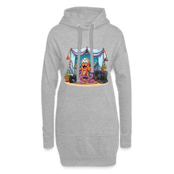 Influenceuse pieuvre sur scène - Sweat-shirt à capuche long Femme - gris chiné - Devant