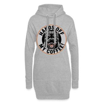 Hands Off My Coffee – Lustiges Kaffee-Shirt - Hoodie-Kleid - Grau meliert - Vorne