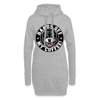 Lâche mon café - Sweat-shirt à capuche long Femme - gris chiné - Devant
