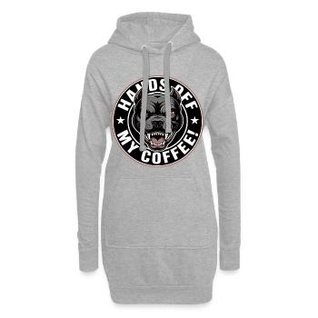 Hände weg von meinem Kaffee - Hoodie-Kleid - Grau meliert - Vorne
