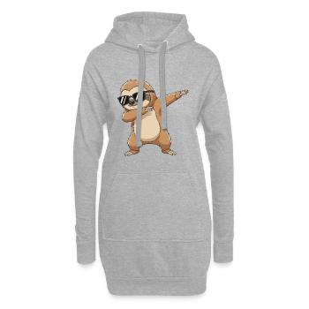 Dessin animé Cool Dab Sloth - Sweat-shirt à capuche long Femme - gris chiné - Devant