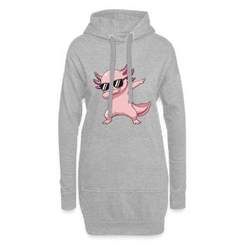 Dessin animé Cool Dab Axolotl - Sweat-shirt à capuche long Femme - gris chiné - Devant