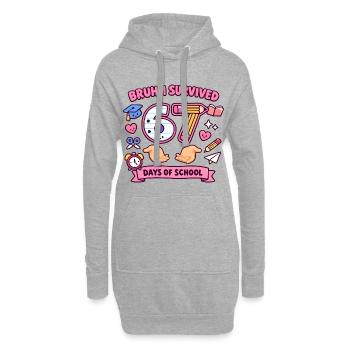 Mec, j’ai survécu à 67 jours d’école - Sweat-shirt à capuche long Femme - gris chiné - Devant