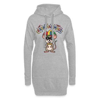 Karnevalsmaus Karneval Köln Kölner Karnevals Maus - Hoodie-Kleid - Grau meliert - Vorne
