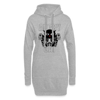 Angry Cat - Hoodie-Kleid - Grau meliert - Vorne