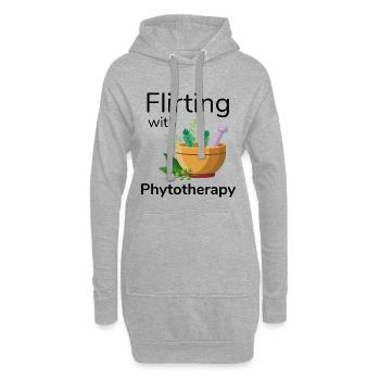 Kräuterkundige flirtet mit Phytotherapeut - Hoodie-Kleid - Grau meliert - Vorne