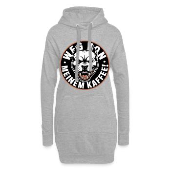 Wütender Hund Kaffee Logo - Hoodie-Kleid - Grau meliert - Vorne