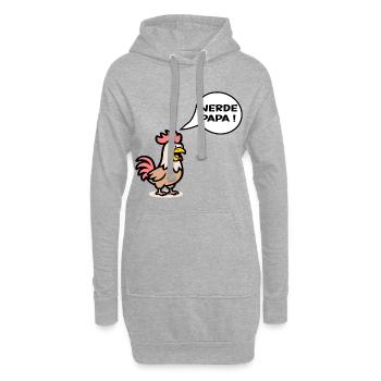 Papa Landwirt - Hühner Bauer - Hoodie-Kleid - Grau meliert - Vorne
