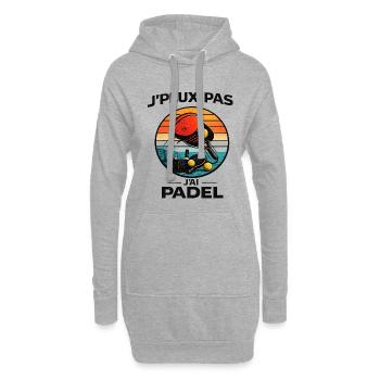 Jpeux Pas J'ai Padel Retro - Sweat-shirt à capuche long Femme - gris chiné - Devant