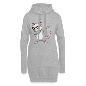 Dessin animé de lunettes de soleil d’opossum à tapoter cool - Sweat-shirt à capuche long Femme - gris chiné - Devant