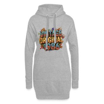 Vintage Original 1986  - Hoodie-Kleid - Grau meliert - Vorne