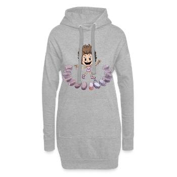 Danseuse Macaron - Sweat-shirt à capuche long Femme - gris chiné - Devant
