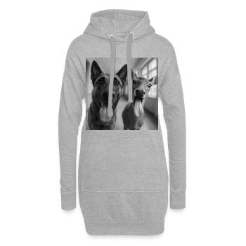 Meilleurs amis - Sweat-shirt à capuche long Femme - gris chiné - Devant
