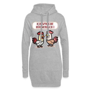 Poulets Language Volaille - Sweat-shirt à capuche long Femme - gris chiné - Devant
