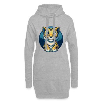 Amur Leopard Kawaii Maskottchen Cartoon Clipart Logo - Hoodie-Kleid - Grau meliert - Vorne