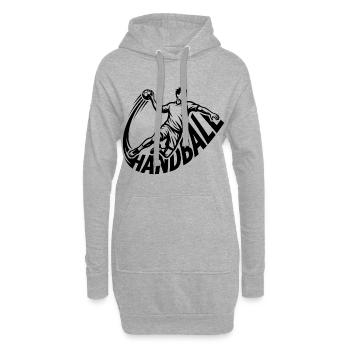 Joueurs de handball - Sweat-shirt à capuche long Femme - gris chiné - Devant