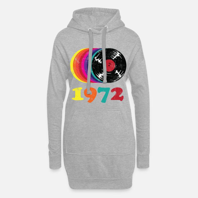 Vintage 1972 - Hoodie-Kleid - Grau meliert