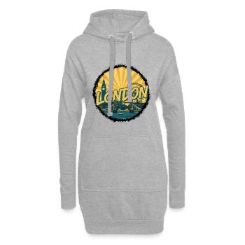 Insigne rétro du London City Skyline Tower Bridge - Sweat-shirt à capuche long Femme - gris chiné - Devant