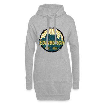 Edinburgh Castle City Skyline Vintage-Abzeichen - Hoodie-Kleid - Grau meliert - Vorne