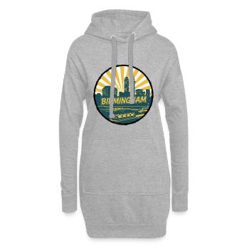 Insigne vintage du canal de la skyline de la ville de Birmingham - Sweat-shirt à capuche long Femme - gris chiné - Devant