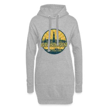 Groningen City Skyline Vintage-Abzeichen - Hoodie-Kleid - Grau meliert - Vorne
