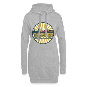 Tilburg City Skyline Retro Sonnenuntergangsabzeichen - Hoodie-Kleid - Grau meliert - Vorne