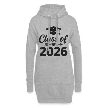 PROMOTION 2026 Diplômés Études de Fin d’Études - Sweat-shirt à capuche long Femme - gris chiné - Devant