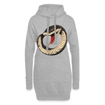 Schlange - Hoodie-Kleid - Grau meliert - Vorne